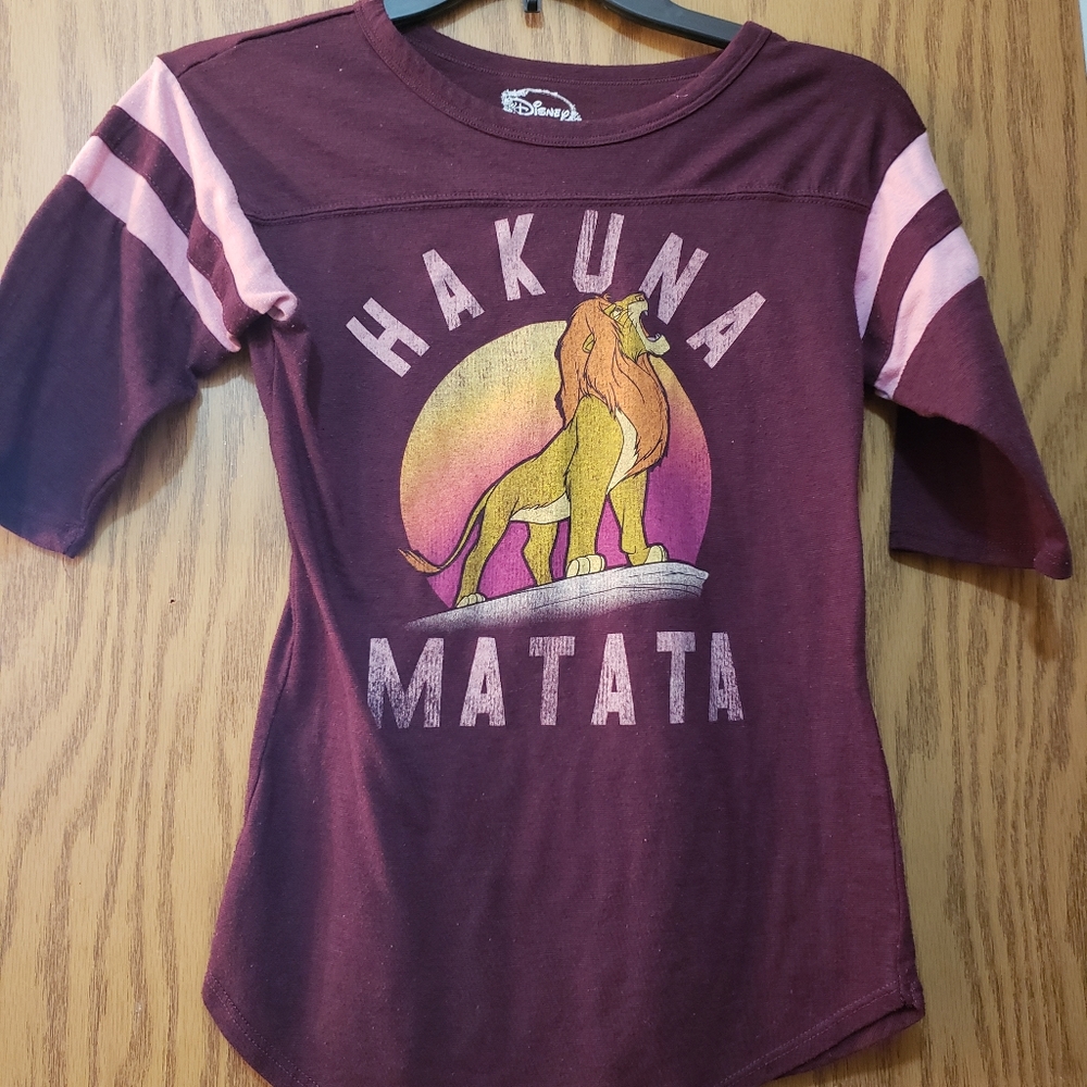 Cute, soft, Disney 3/4 sleeve jersey style t shirt. X small. Great shape.